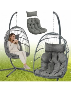 Grafitowy fotel wiszący Lizbona Meven 