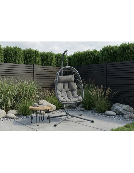 Grafitowy fotel wiszący Lizbona Meven  10