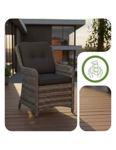 Komplet mebli do ogrodu: okrągły stół obiadowy + 6x fotel Tuluza Meven  5