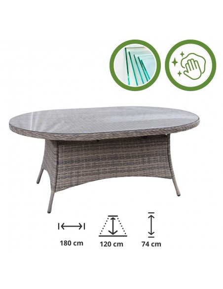 Komplet mebli do ogrodu: okrągły stół obiadowy + 6x fotel Tuluza Meven  7
