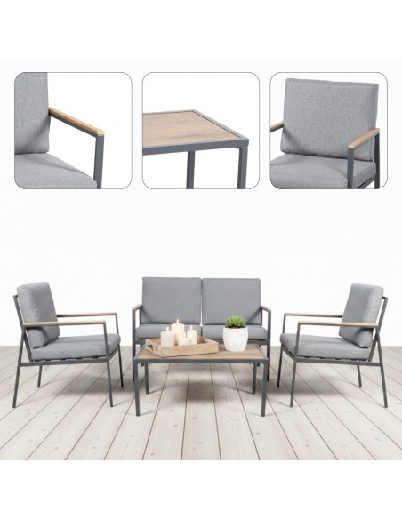 Nowoczesny zestaw mebli ogrodowych dla 4 osób Noto Meven 