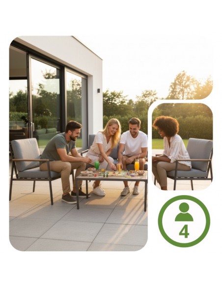 Nowoczesny zestaw mebli ogrodowych dla 4 osób Noto Meven  5