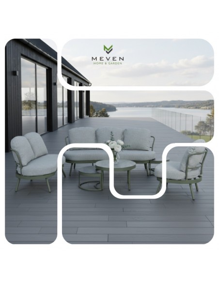 Stylowy zestaw mebli ogrodowych z poduszkami dla 6 osób Burgos Meven 