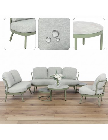 Stylowy zestaw mebli ogrodowych z poduszkami dla 6 osób Burgos Meven  2