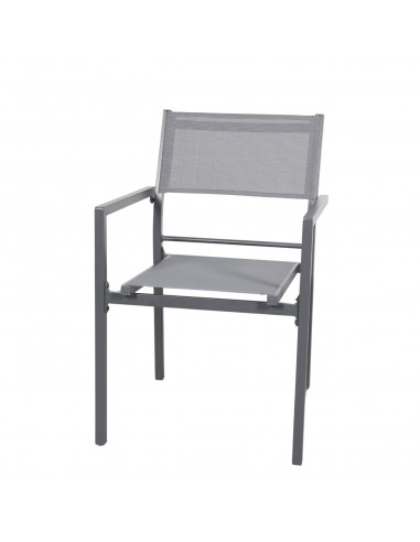 Aluminiowe krzesło do ogrodu grafitowe Grenada Meven 2 szt.  9