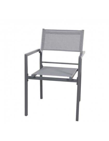Aluminiowe krzesło do ogrodu grafitowe Grenada Meven 2 szt.  9
