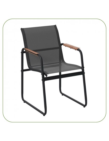 Zestaw grafitowych mebli do ogrodu: stół obiadowy + 6x krzesło Murcja Meven  10