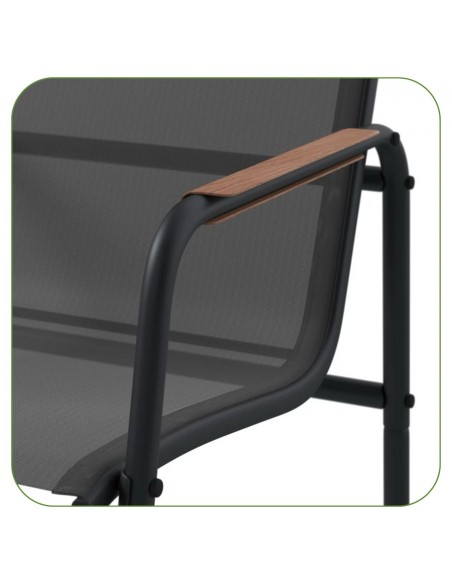 Zestaw grafitowych mebli do ogrodu: stół obiadowy + 6x krzesło Murcja Meven  11