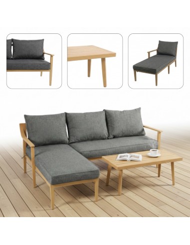 Skandynawskie meble do ogrodu, na taras: narożnik + stolik kawowy Ankona Meven  2