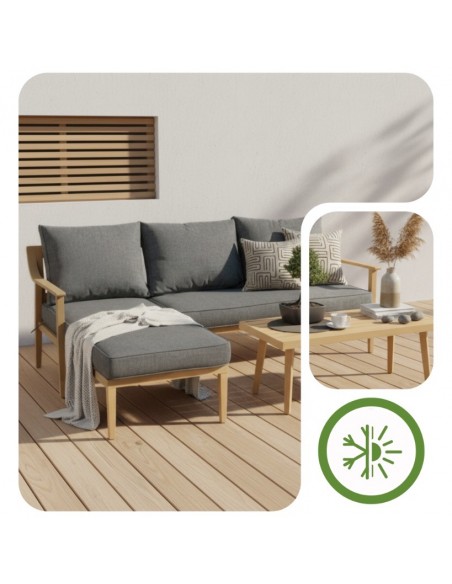 Skandynawskie meble do ogrodu, na taras: narożnik + stolik kawowy Ankona Meven  4