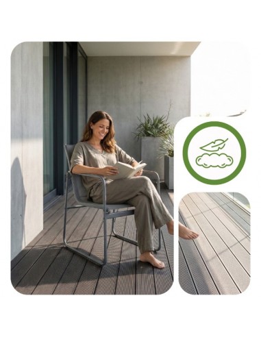 Zestaw grafitowych mebli ogrodowych: stół obiadowy + 6 krzeseł Lorca Meven  4