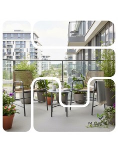 Komplet mebli na balkon: 2x krzesło + okrągły stolik Aprica Meven  2