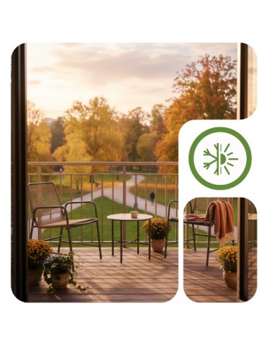 Komplet mebli na balkon: 2x krzesło + okrągły stolik Aprica Meven  3