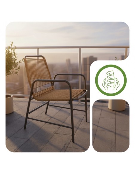 Komplet mebli na balkon: 2x krzesło + okrągły stolik Aprica Meven  4