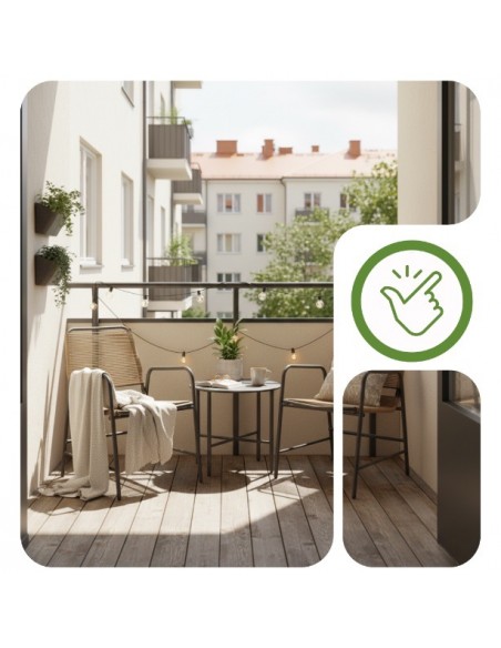 Komplet mebli na balkon: 2x krzesło + okrągły stolik Aprica Meven  5