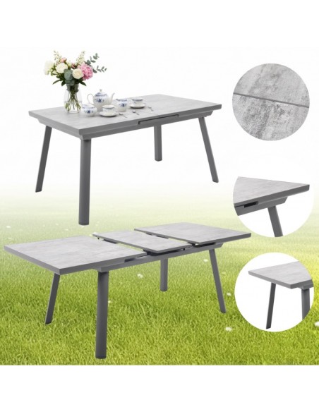 Aluminiowy stół rozkładany do ogrodu grafitowy 150/190cm Grenada Meven 