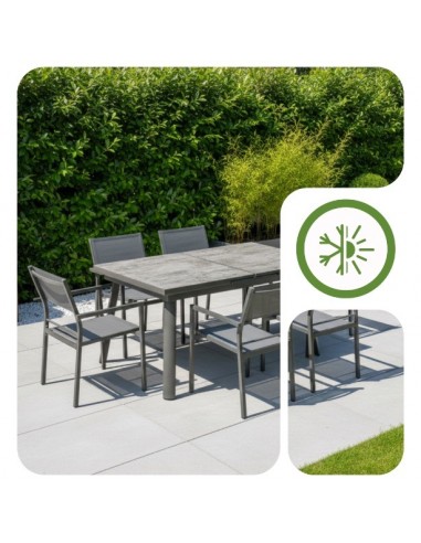 Aluminiowy stół rozkładany do ogrodu grafitowy 150/190cm Grenada Meven  4