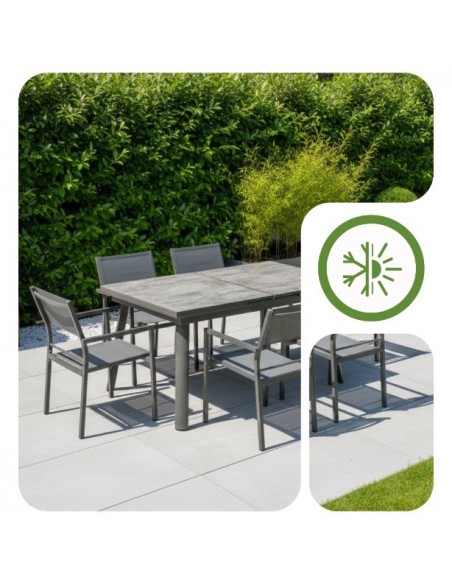 Aluminiowy stół rozkładany do ogrodu grafitowy 150/190cm Grenada Meven  4
