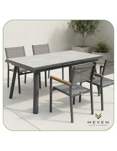 Aluminiowy stół rozkładany do ogrodu grafitowy 150/190cm Grenada Meven  8
