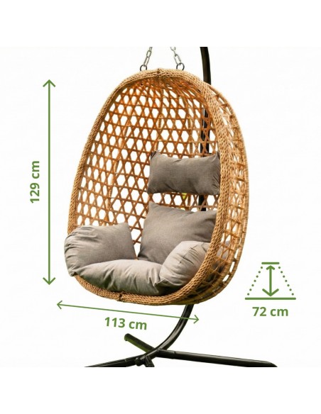 Naturalny fotel wiszący Aura Meven  9