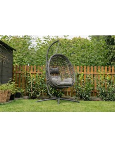 Grafitowy fotel wiszący Aura Meven  2