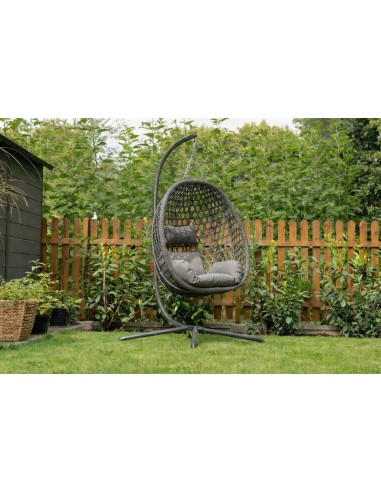 Grafitowy fotel wiszący Aura Meven  2