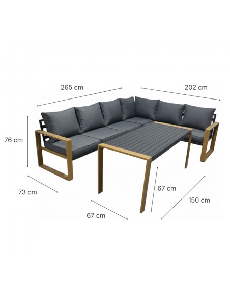 Elegancki zestaw mebli ogrodowych: narożnik + stół Marsylia Meven  10