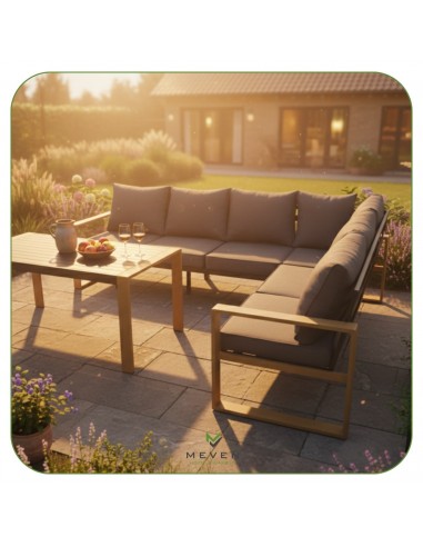 Elegancki zestaw mebli ogrodowych: narożnik + stół Marsylia Meven  6