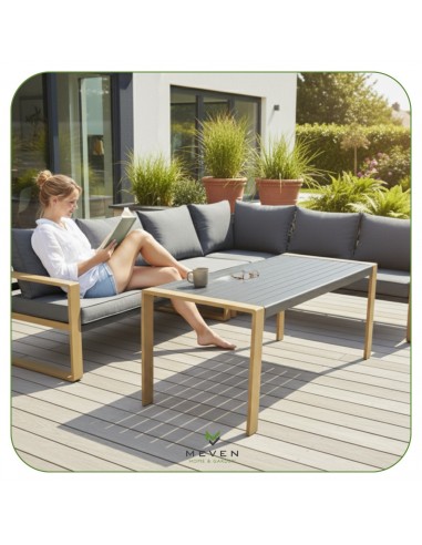 Elegancki zestaw mebli ogrodowych: narożnik + stół Marsylia Meven  7