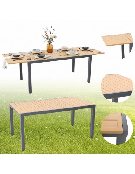 Ogrodowy stół rozkładany z aluminium 160/240 cm Valencia Meven 