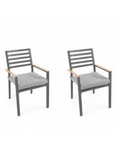 Grafitowe krzesło ogrodowe z poduszkami Valencia Meven 2 szt.  2