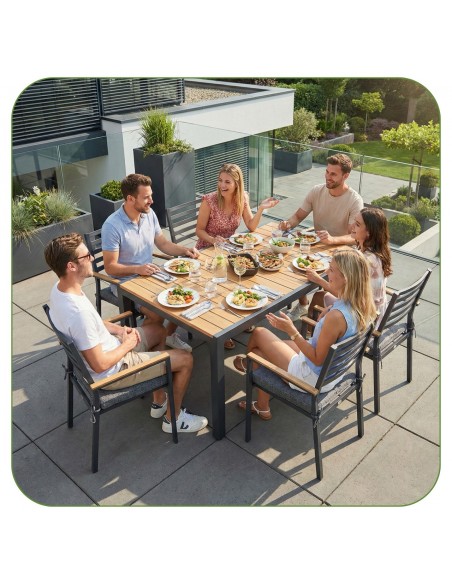 Grafitowe krzesło ogrodowe z poduszkami Valencia Meven 2 szt.  6