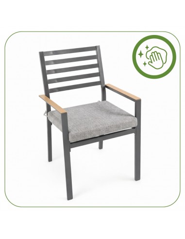 Grafitowe krzesło ogrodowe z poduszkami Valencia Meven 2 szt.  10