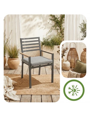 Grafitowe krzesło ogrodowe z poduszkami Valencia Meven 2 szt.  9