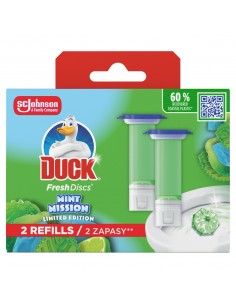 Podwójny zapas żelowych krążków do toalet Duck Fresh Discs Mint Mission 