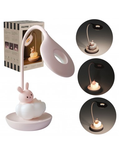 Elastyczna lampka nocna / biurkowa Różowy Króliczek na Chmurce 
