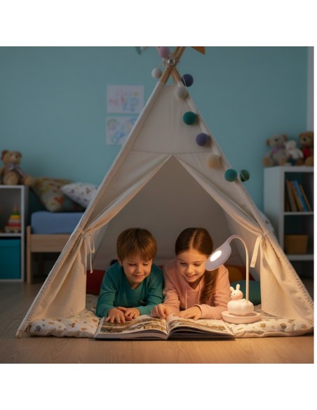 Elastyczna lampka nocna / biurkowa Różowy Króliczek na Chmurce  6