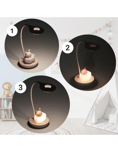 Elastyczna lampka nocna / biurkowa Różowy Króliczek na Chmurce  3