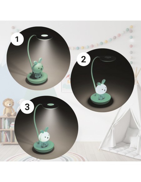 Elastyczna lampka nocna / biurkowa Zielony Króliczek  3