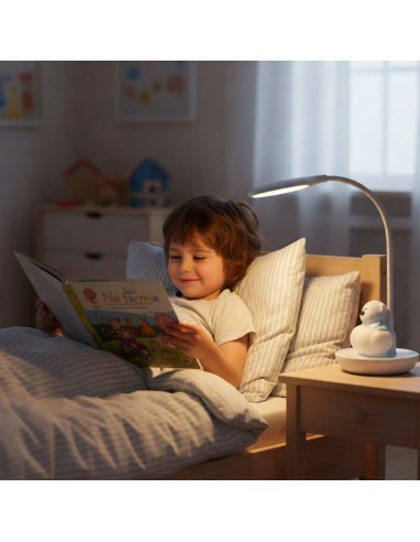 Dotykowa lampka nocna / biurkowa dla dzieci Niebieski Miś na Chmurce  5