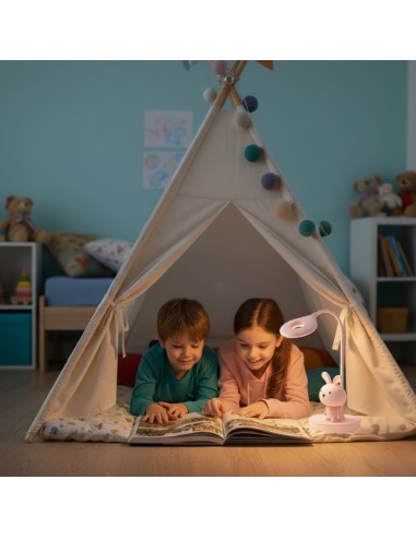 Dotykowa lampka nocna / biurkowa dla dzieci Różowy Króliczek  4