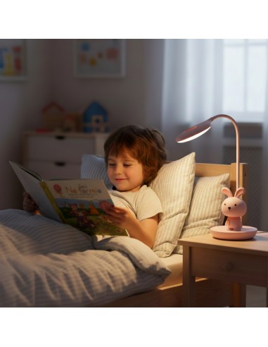 Dotykowa lampka nocna / biurkowa dla dzieci Różowy Króliczek  5