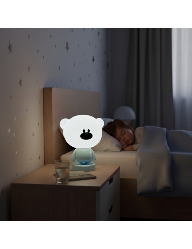 Bezprzewodowa lampka nocna dla dzieci RGB Niebieski Miś  4