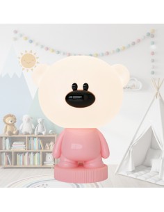 Bezprzewodowa lampka nocna RGB dla dzieci Różowy Miś  2