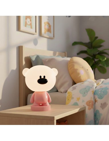 Bezprzewodowa lampka nocna RGB dla dzieci Różowy Miś  5