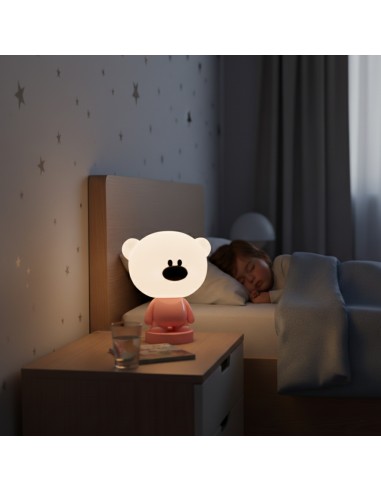 Bezprzewodowa lampka nocna RGB dla dzieci Różowy Miś  6