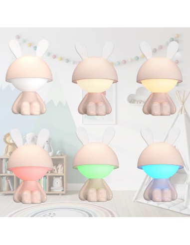 Dotykowa lampka nocna RGB dla dzieci Siedzący Króliczek  4