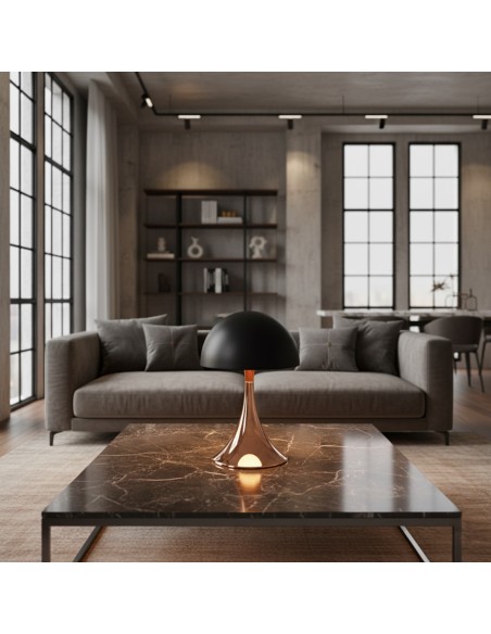 Elegancka lampka nocna / stołowa w kolorze różowego złota RGB  3