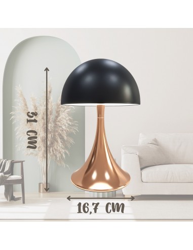 Elegancka lampka nocna / stołowa w kolorze różowego złota RGB  4