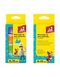 Aromatyzowane woreczki na psie odchody z uszami JAN Niezbędny 4 x 15 szt. 